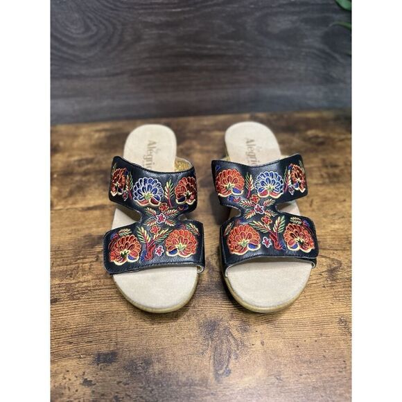 Alegria Linn Embroidered Leather Open Toe Clog Sandal,  EU 39 Women's 8.5. NWOT - Picture 2 of 12